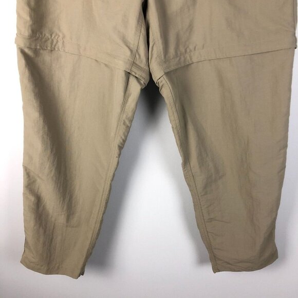 North Face Cargo Convertible Hiking Pants Shorts Men XL Tan Nylon 30" - Picture 3 of 11